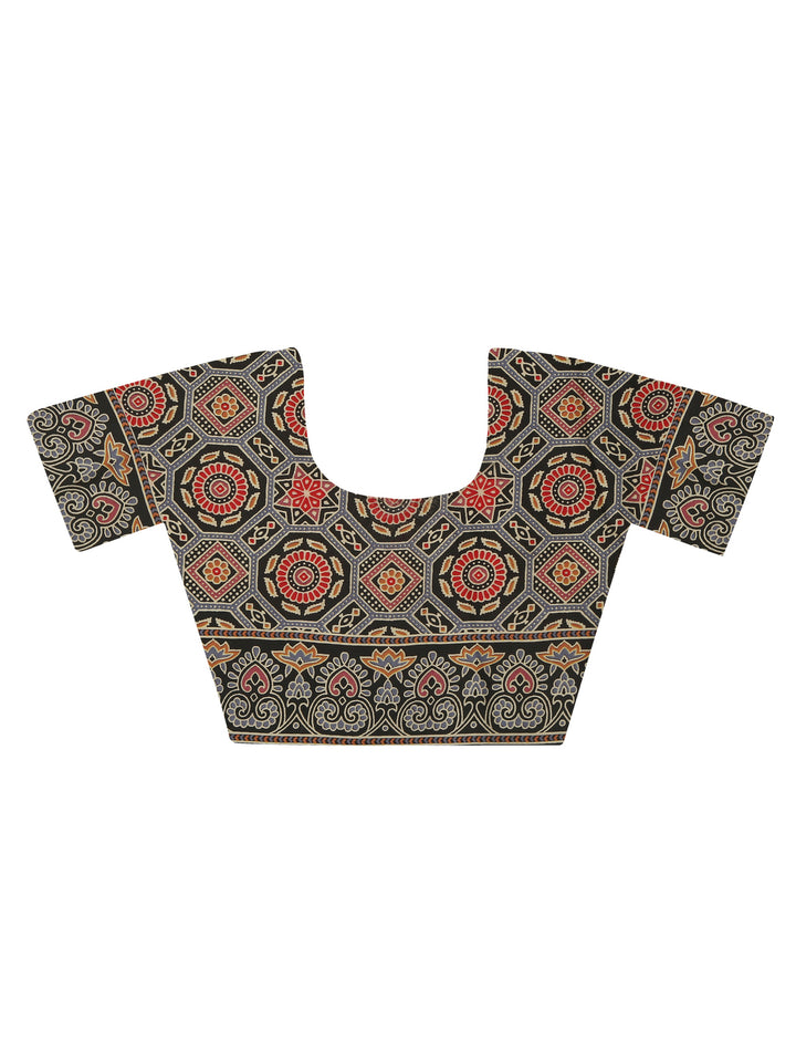Black Ajrakh saree