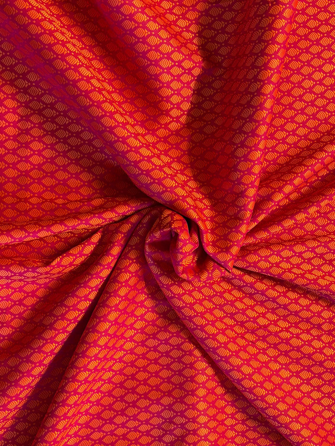 Orange Jacquard slik saree