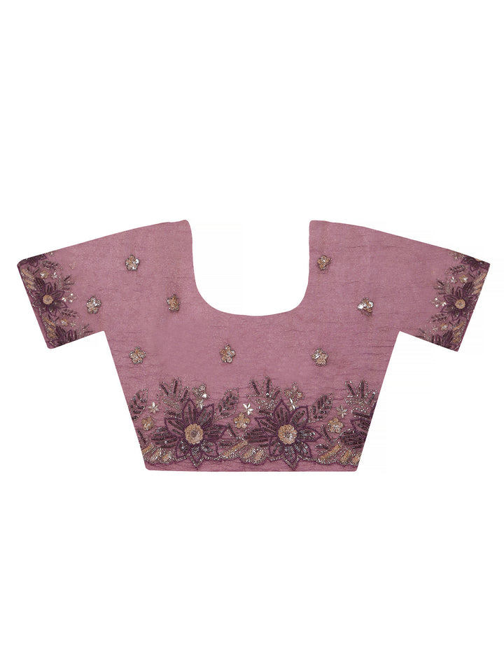 Dusty Mauve Crepe Organza