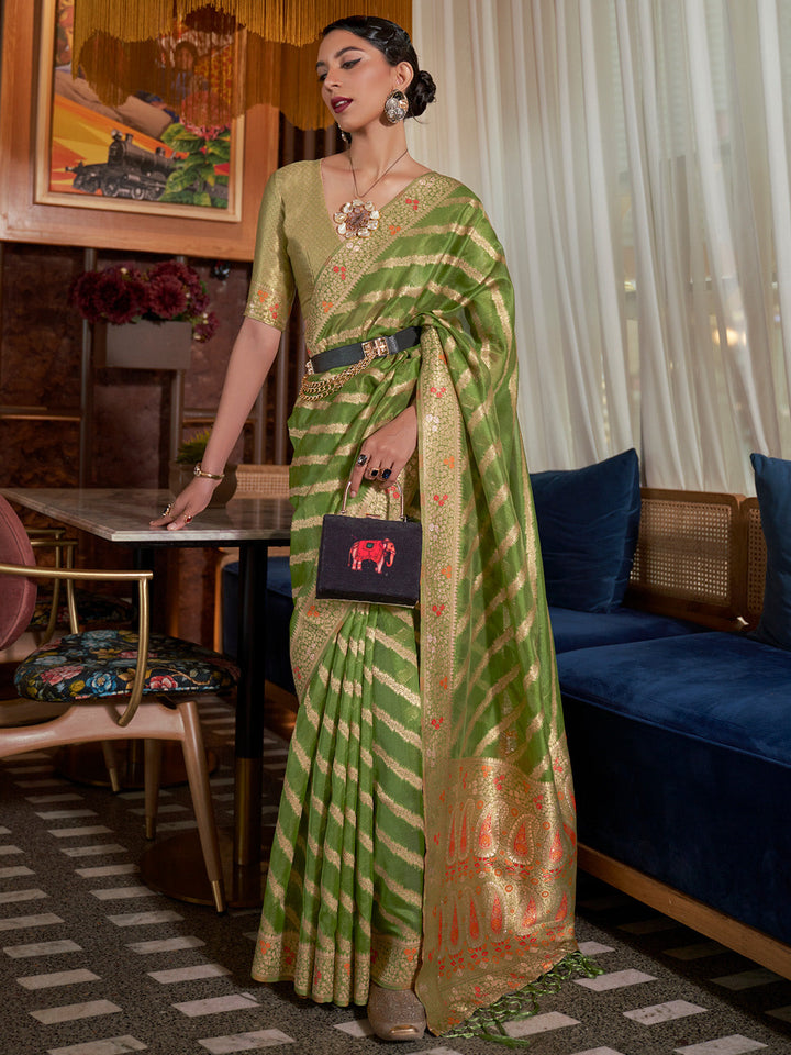 Leheriya Organza Saree
