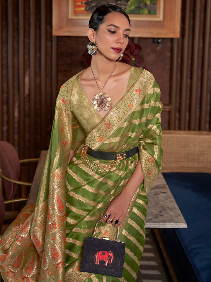 Leheriya Organza Saree