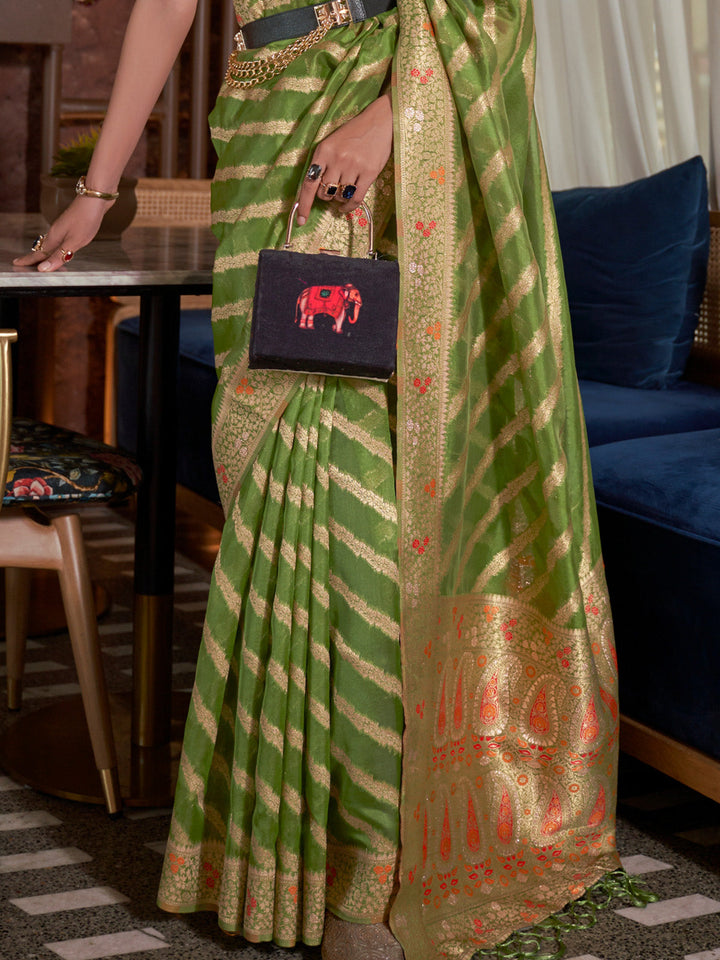 Leheriya Organza Saree