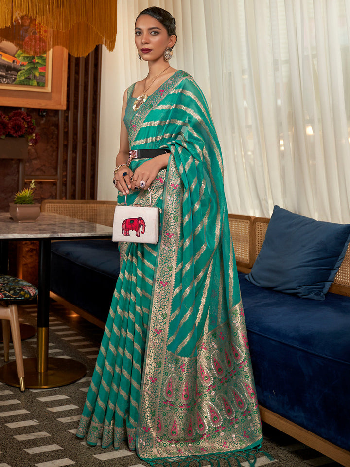 Leheriya Organza Saree