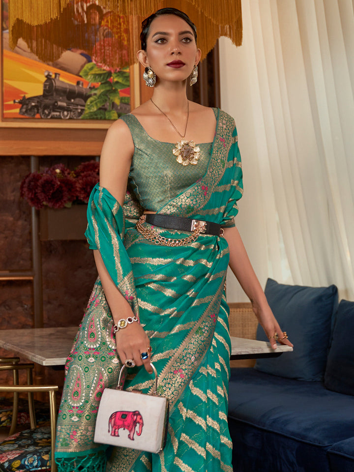 Leheriya Organza Saree