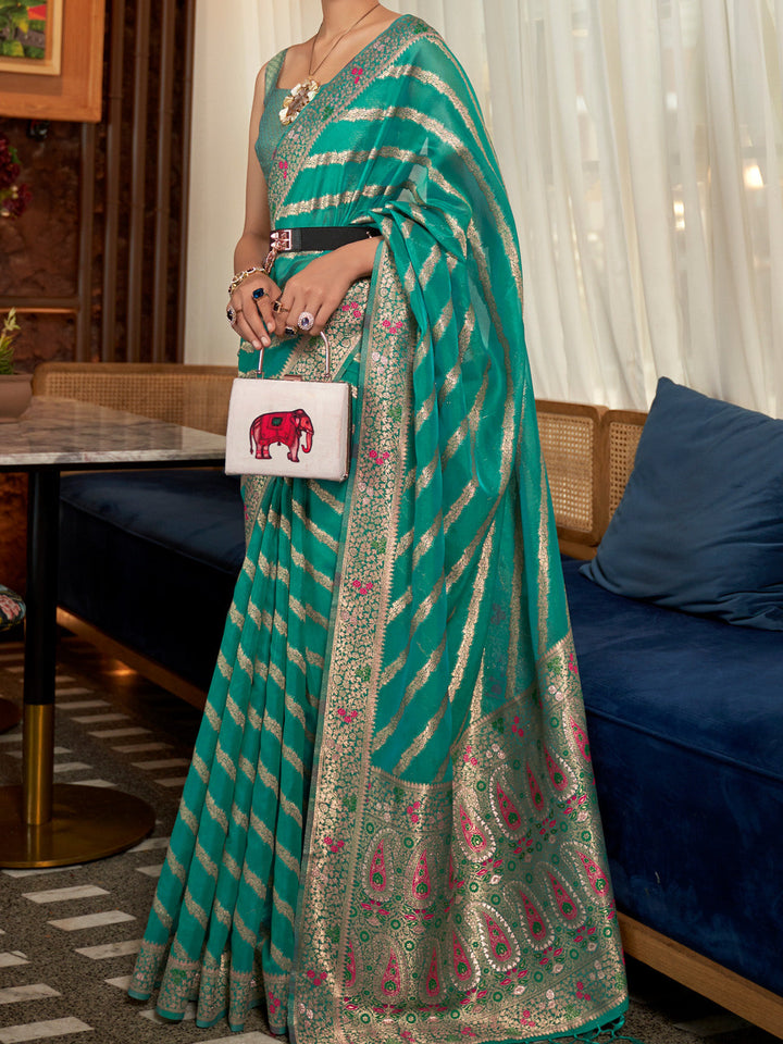 Leheriya Organza Saree