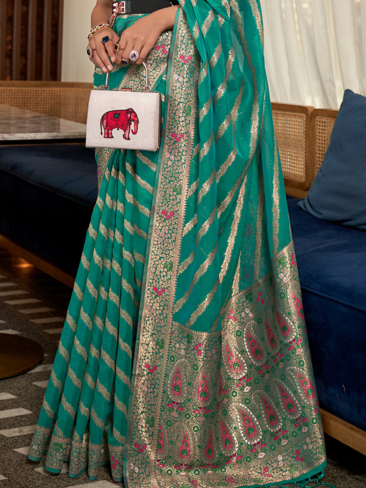 Leheriya Organza Saree