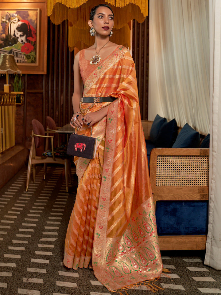 Leheriya Organza Saree
