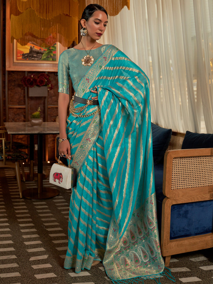 Leheriya Organza Saree