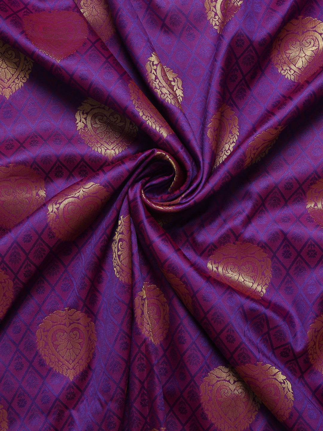 Purple Paisley Silk Saree