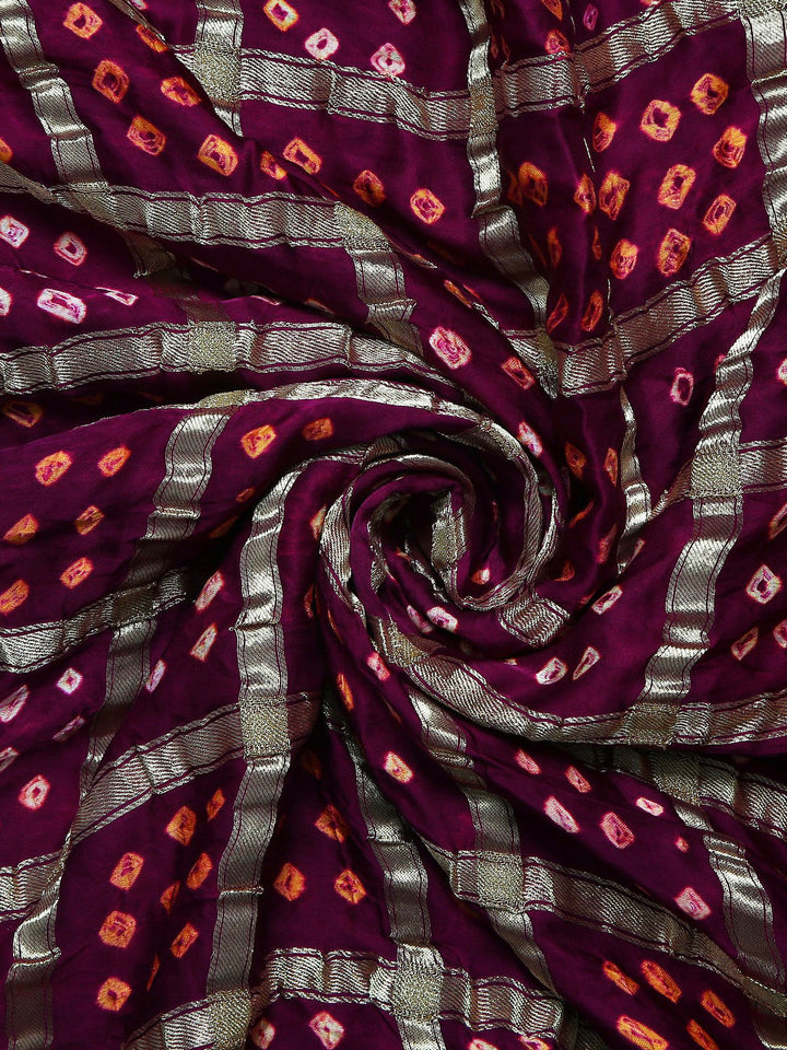 Purple Gharchola Silk Saree