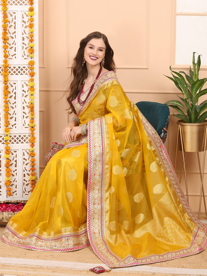 Yellow Kora Banarasi