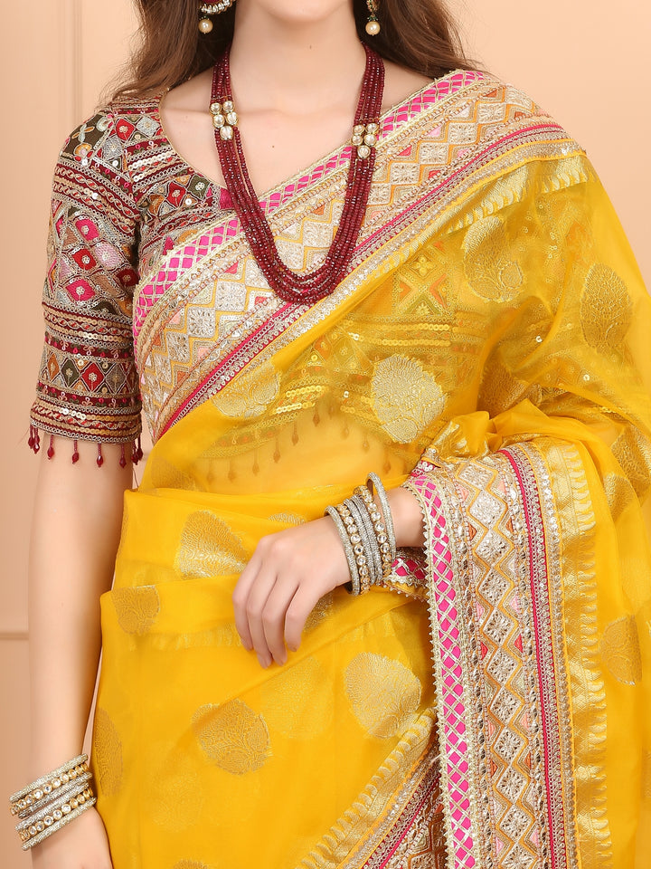 Yellow Kora Banarasi