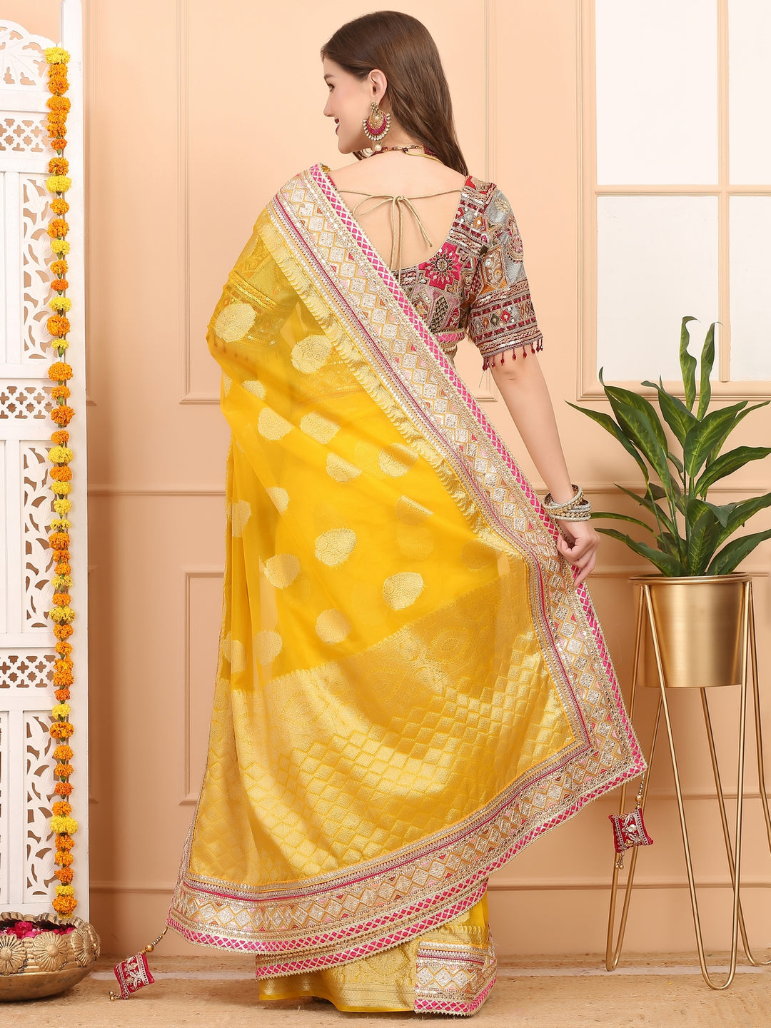 Yellow Kora Banarasi