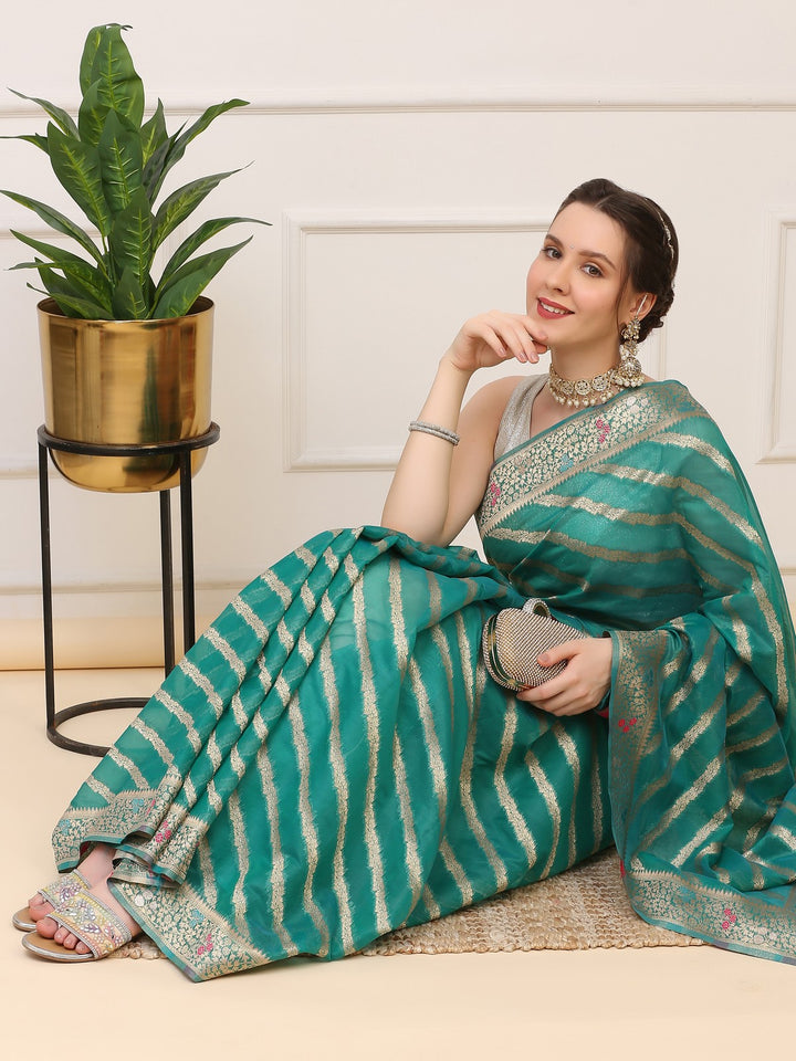 Leheriya Organza Saree