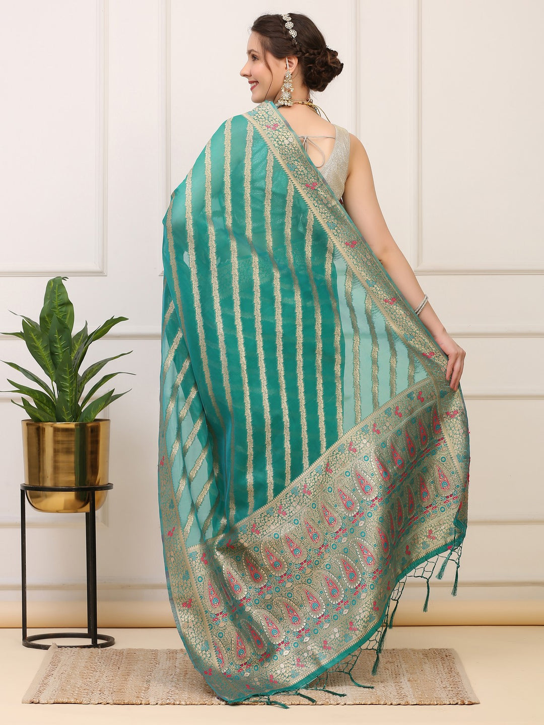 Leheriya Organza Saree