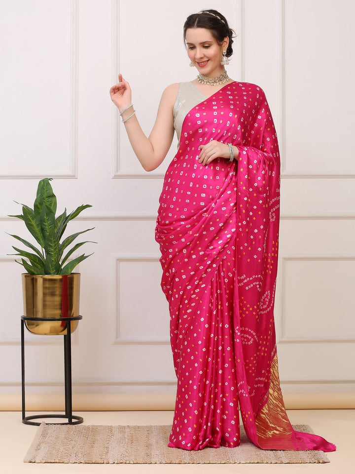 Bandhini Modal Silk Saree