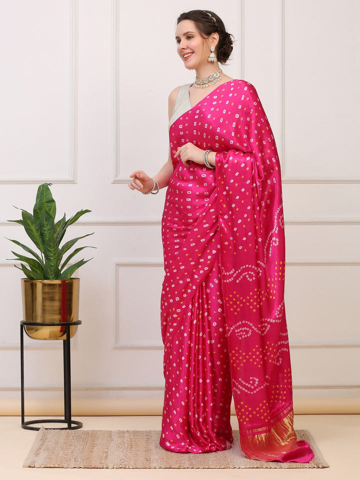 Bandhini Modal Silk Saree