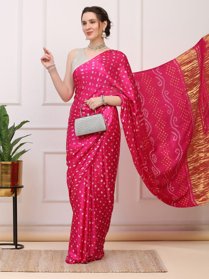 Bandhini Modal Silk Saree