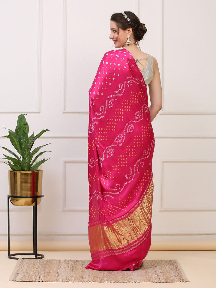 Bandhini Modal Silk Saree