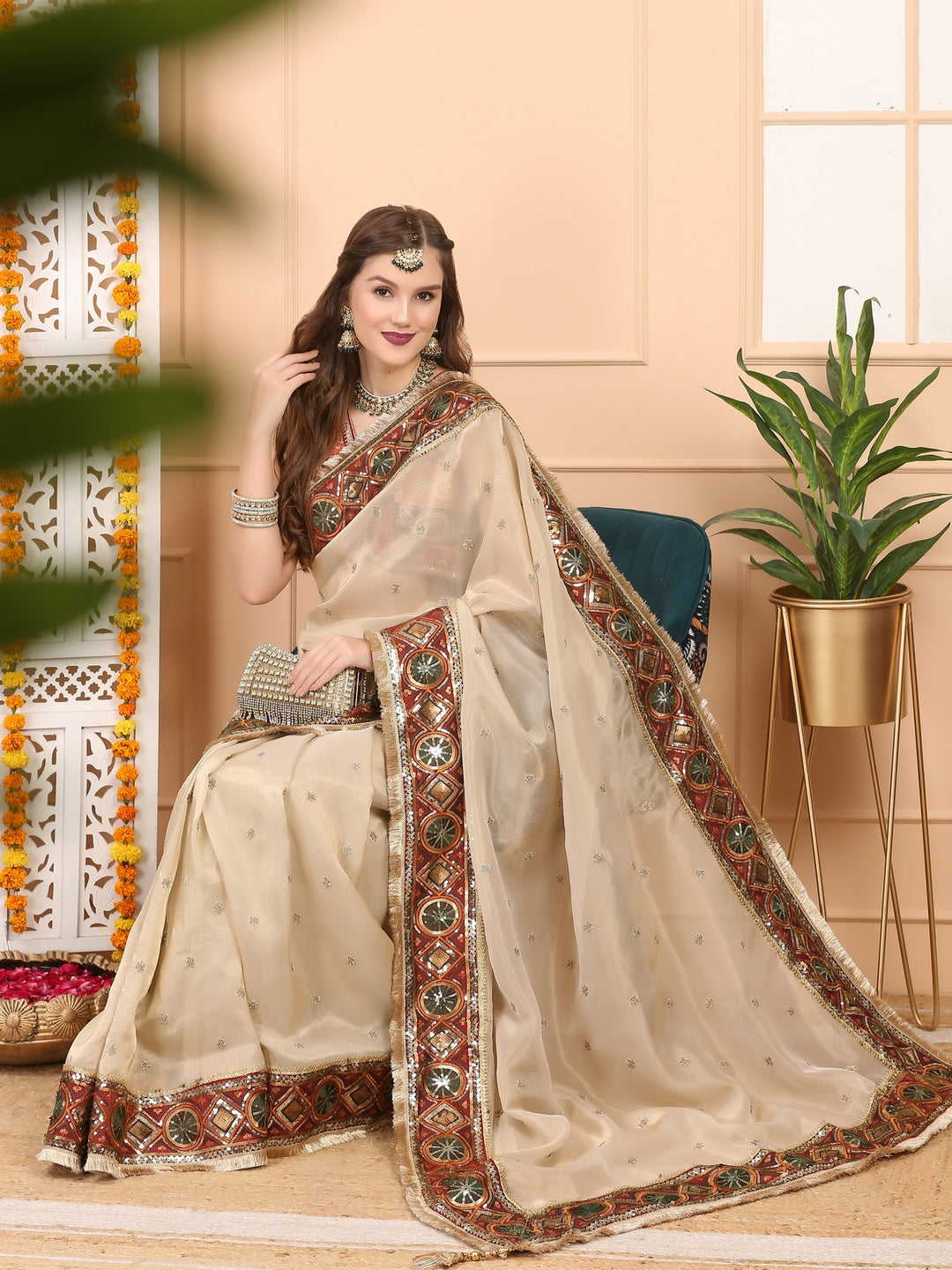 Gold Tissue Saree