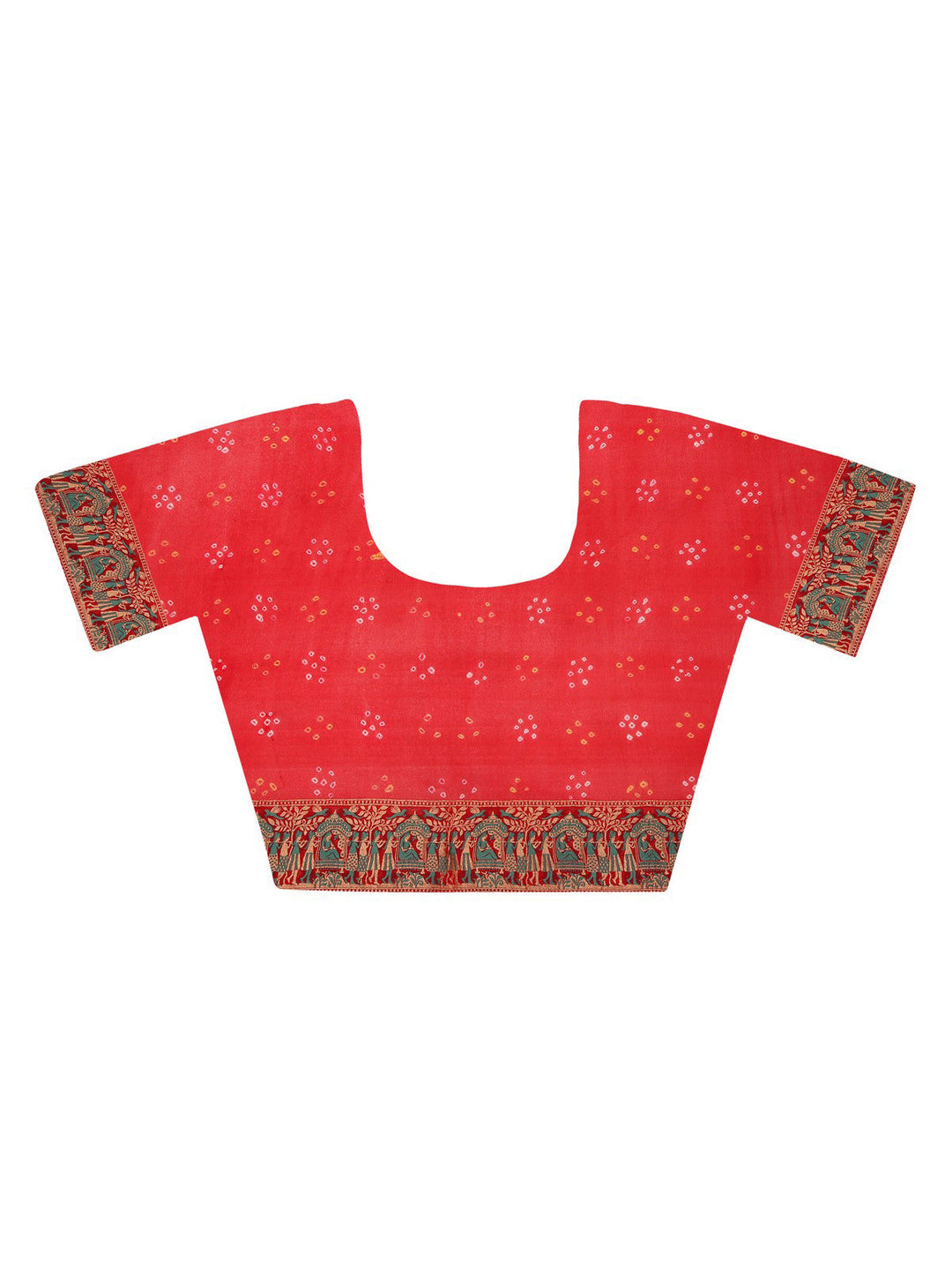 Red Khaddi Georgette Banarasi Bhandej Saree