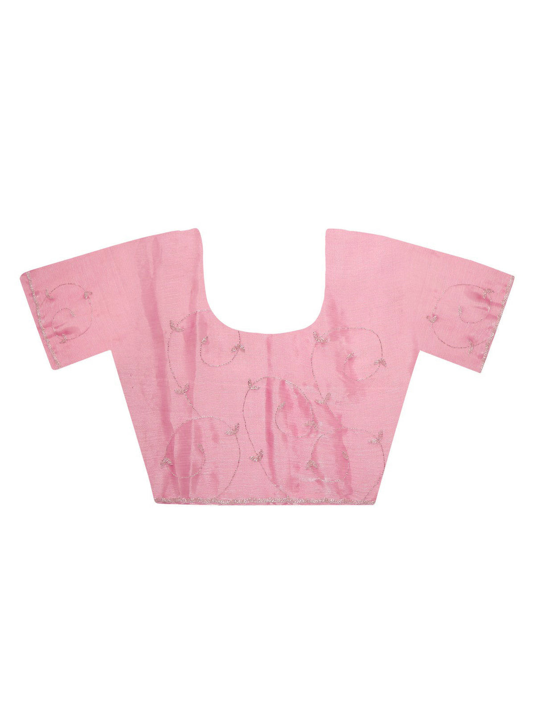 Blush Pink Crepe Tissue Saree