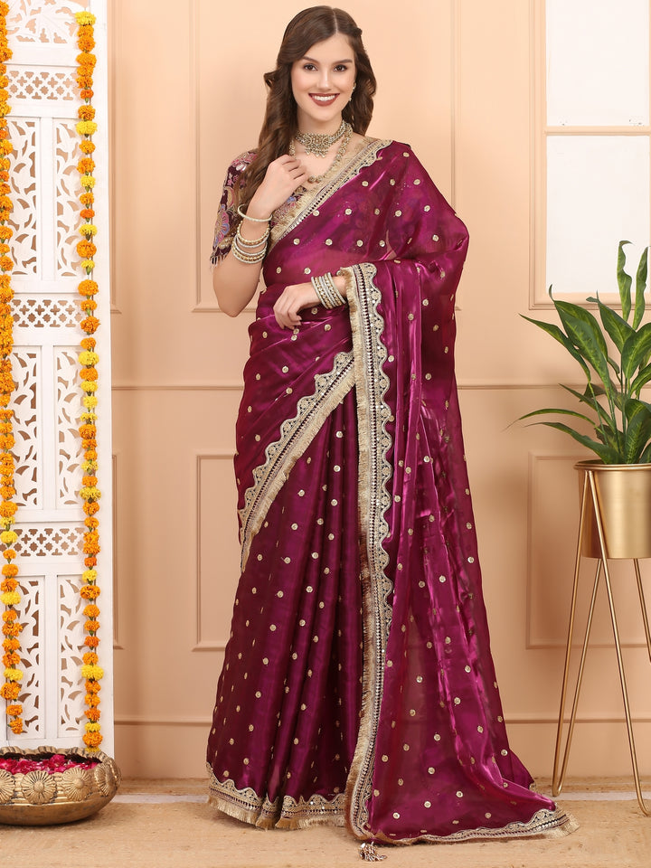 Purple Tissue Saree