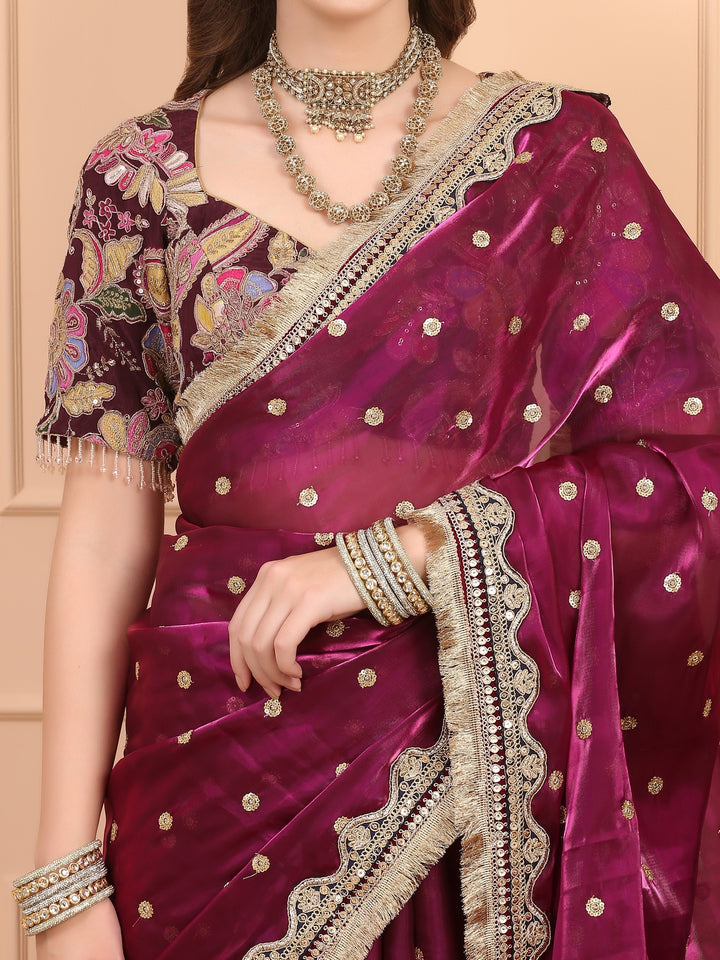 Purple Tissue Saree