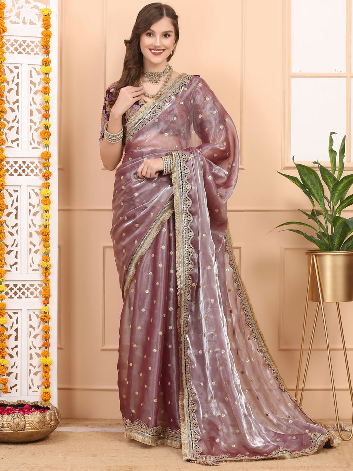 Mauve Tissue Saree