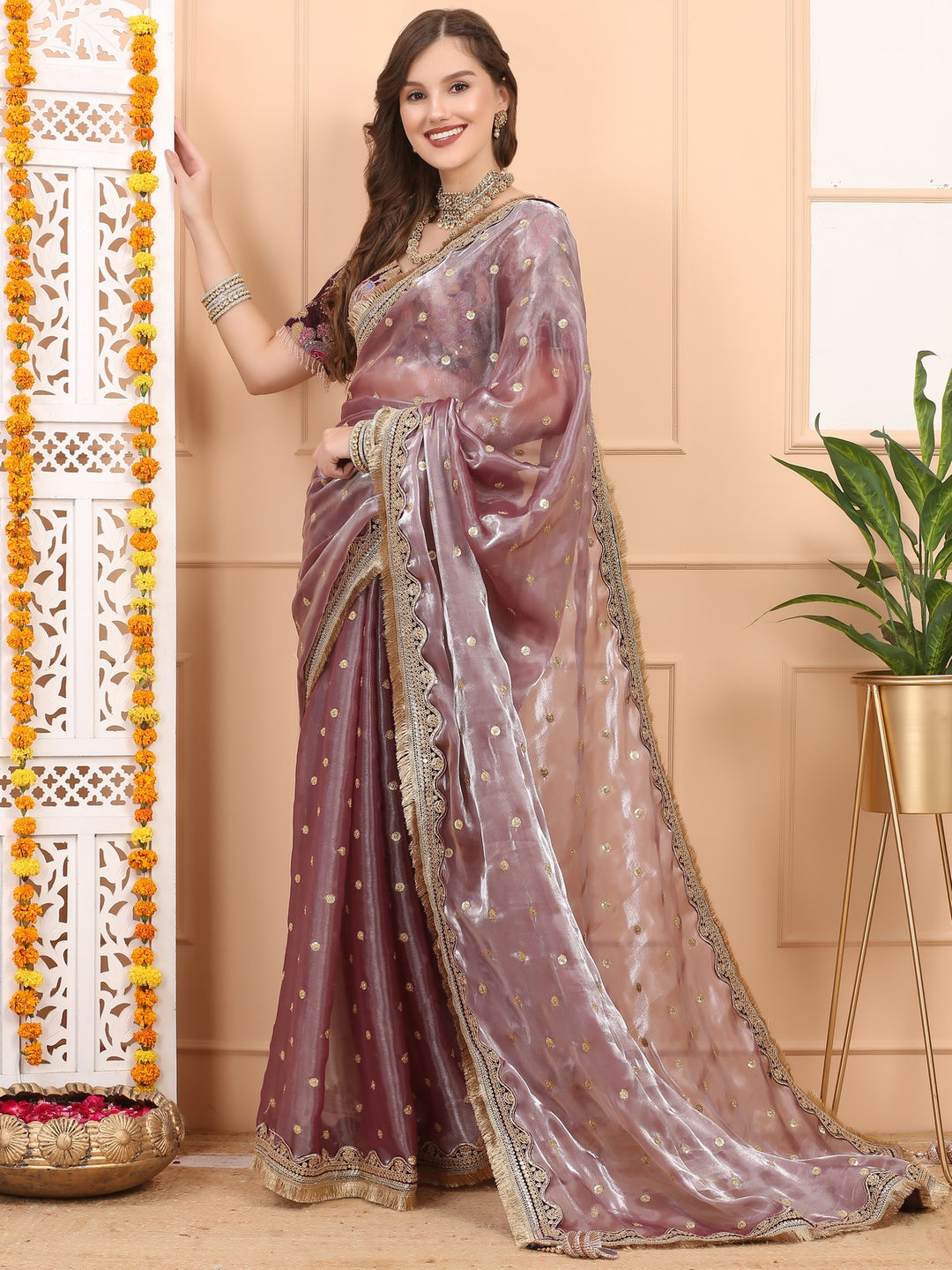 Mauve Tissue Saree