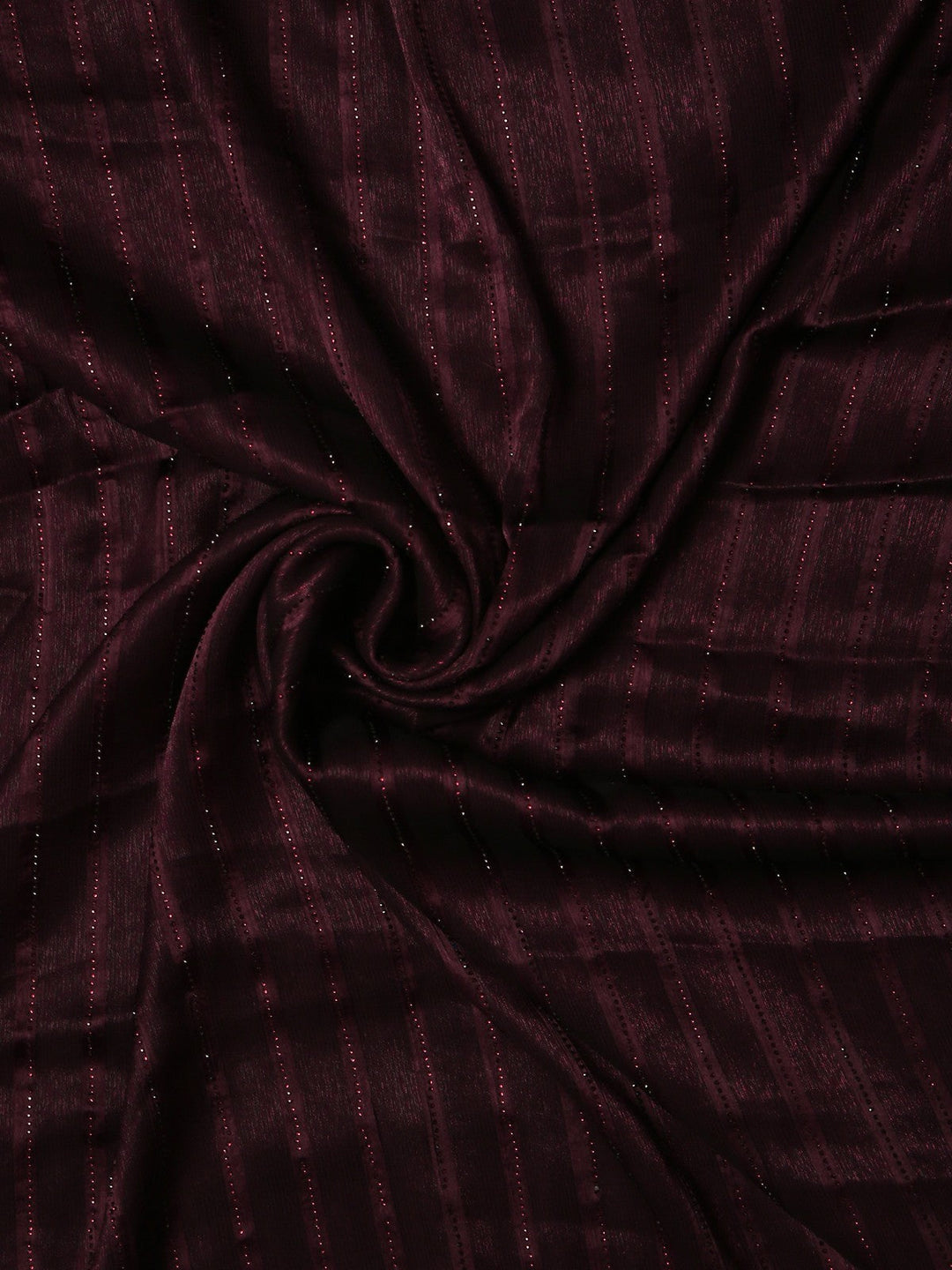 Wine Crepe Sequin Saree