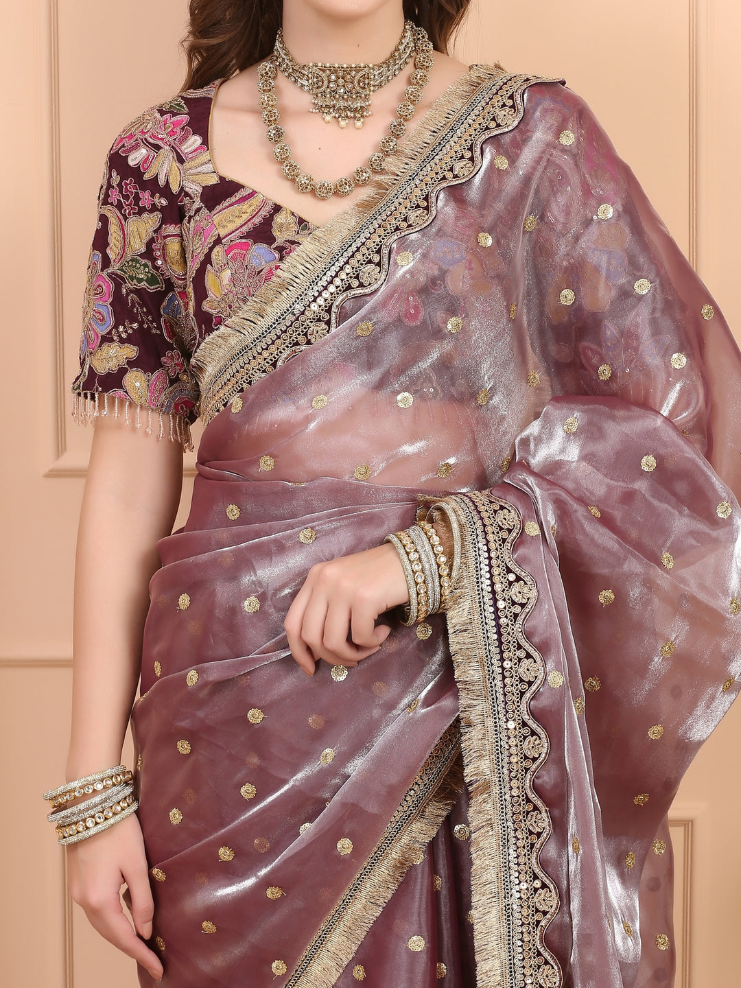 Mauve Tissue Saree