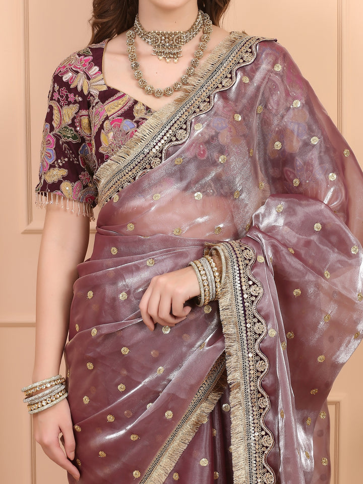 Mauve Tissue Saree