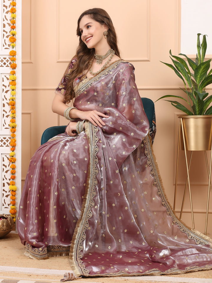 Mauve Tissue Saree
