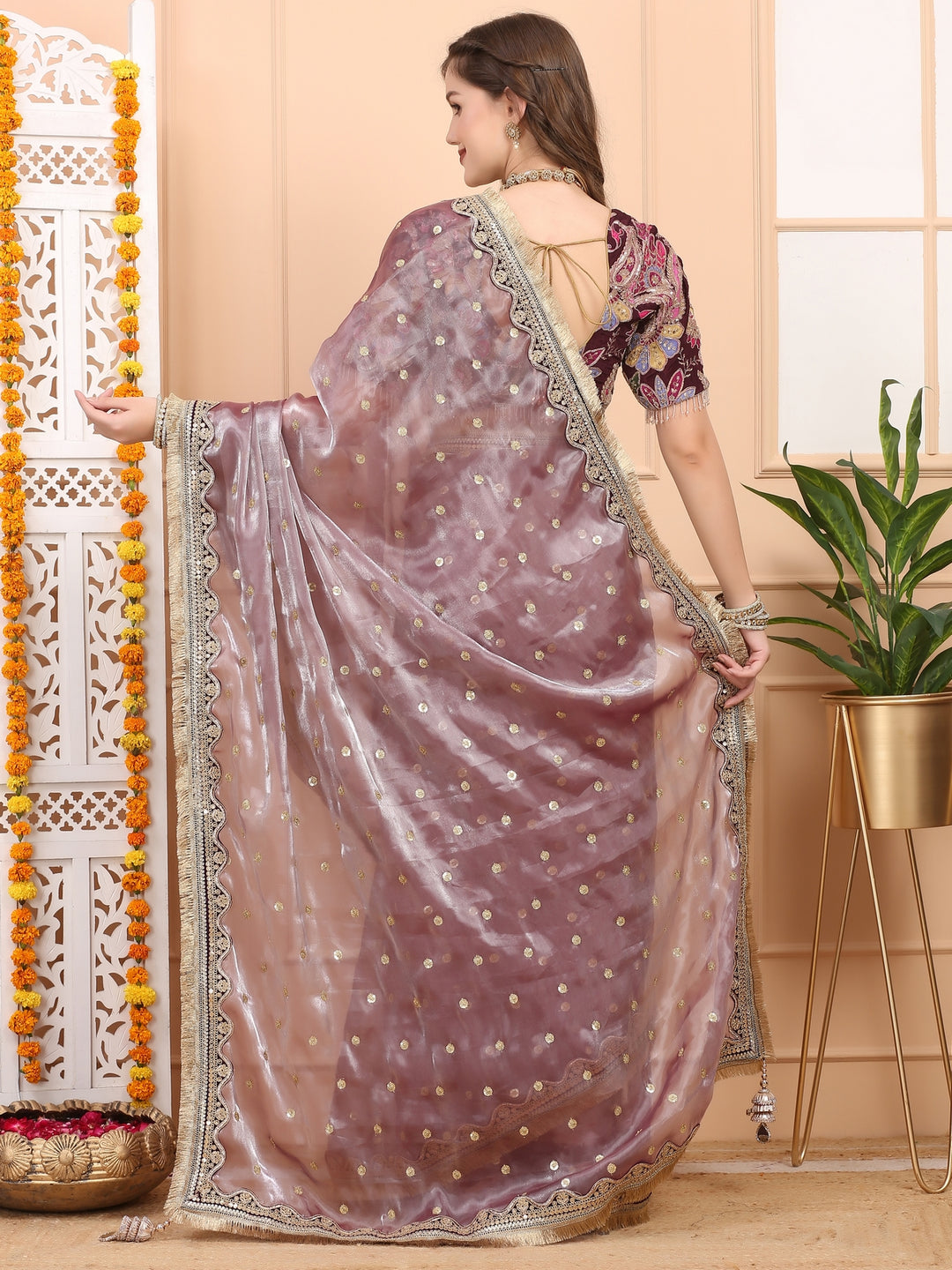 Mauve Tissue Saree