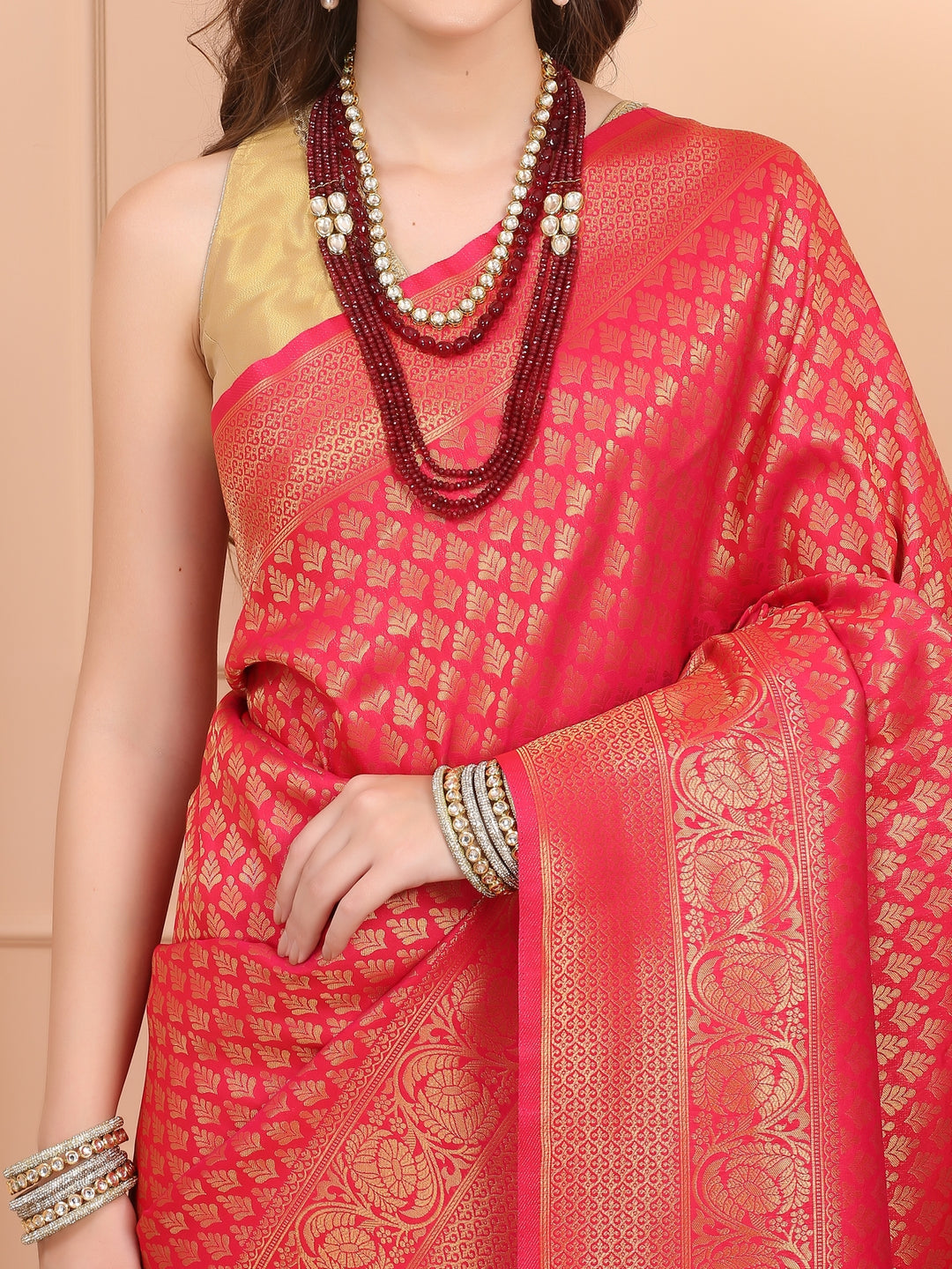Empress Pink Silk Saree