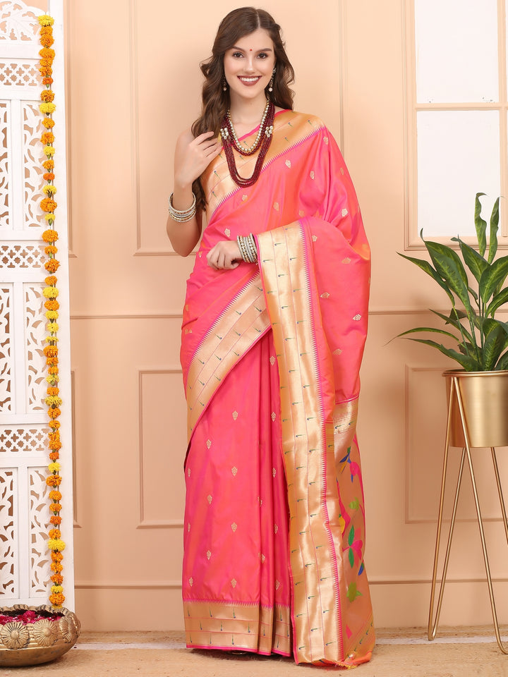Blush Pink Paithani Silk Saree