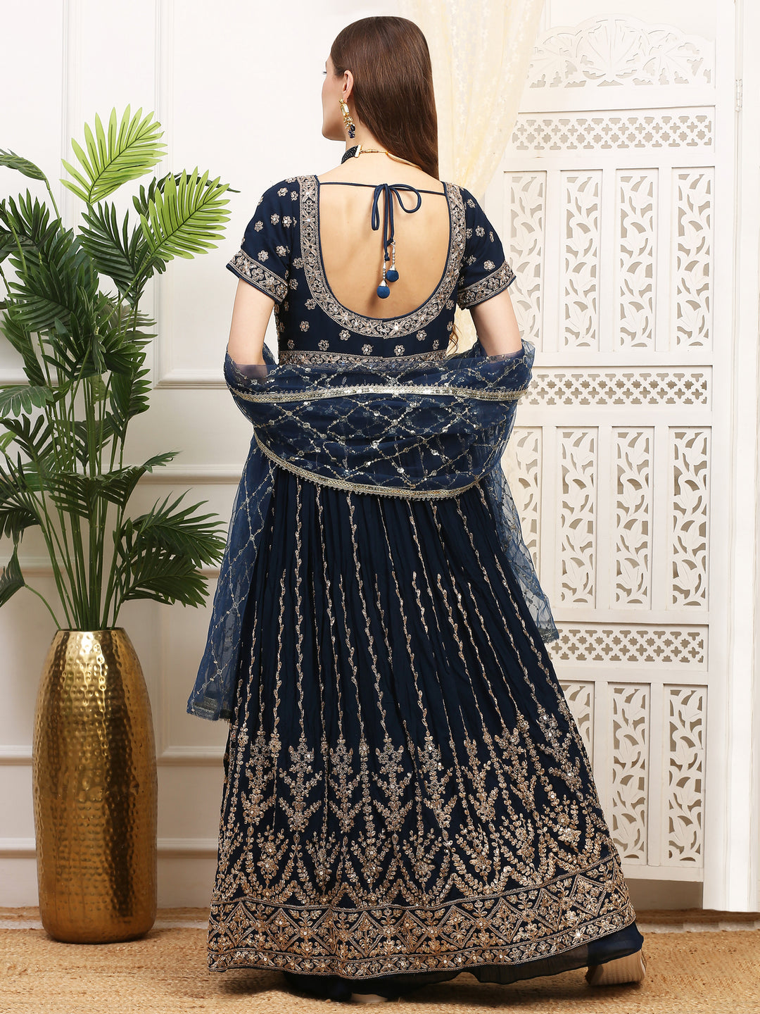 Indigo Blue Anarkali
