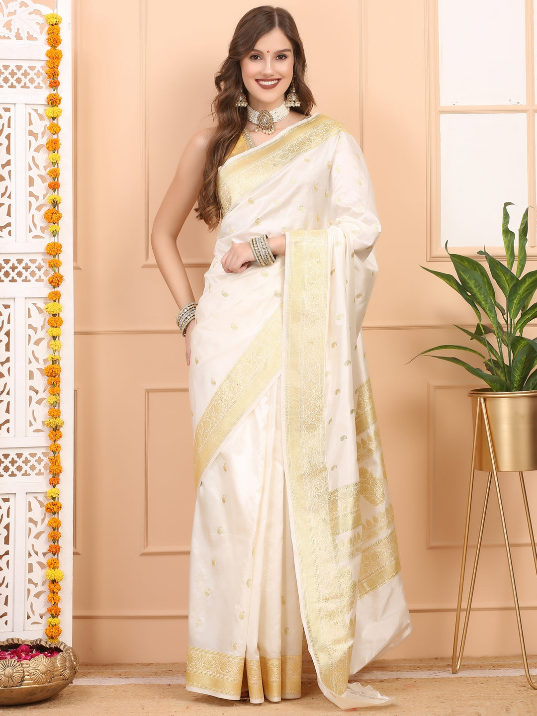 Ivory Cream Katan Silk