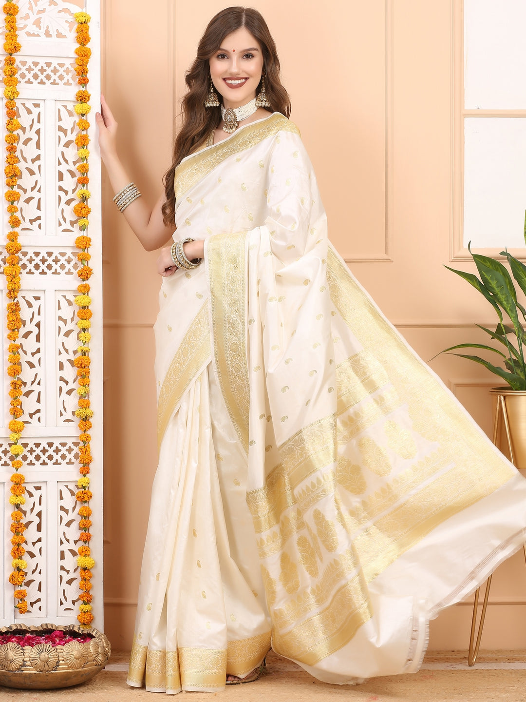 Ivory Cream Katan Silk