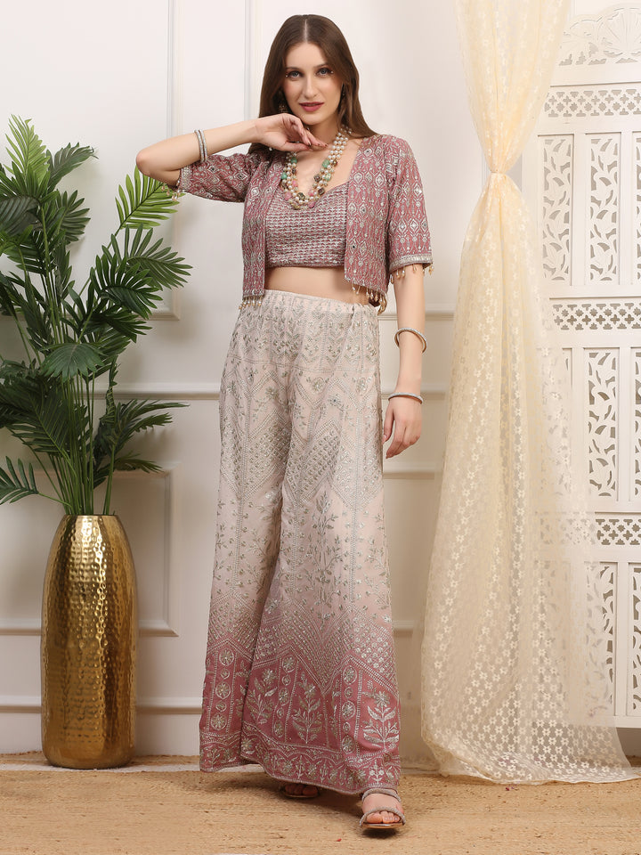 Beige and Onion Pink Palazzo