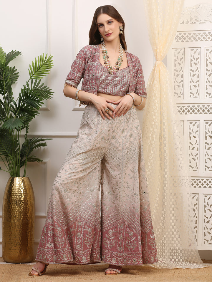 Beige and Onion Pink Palazzo