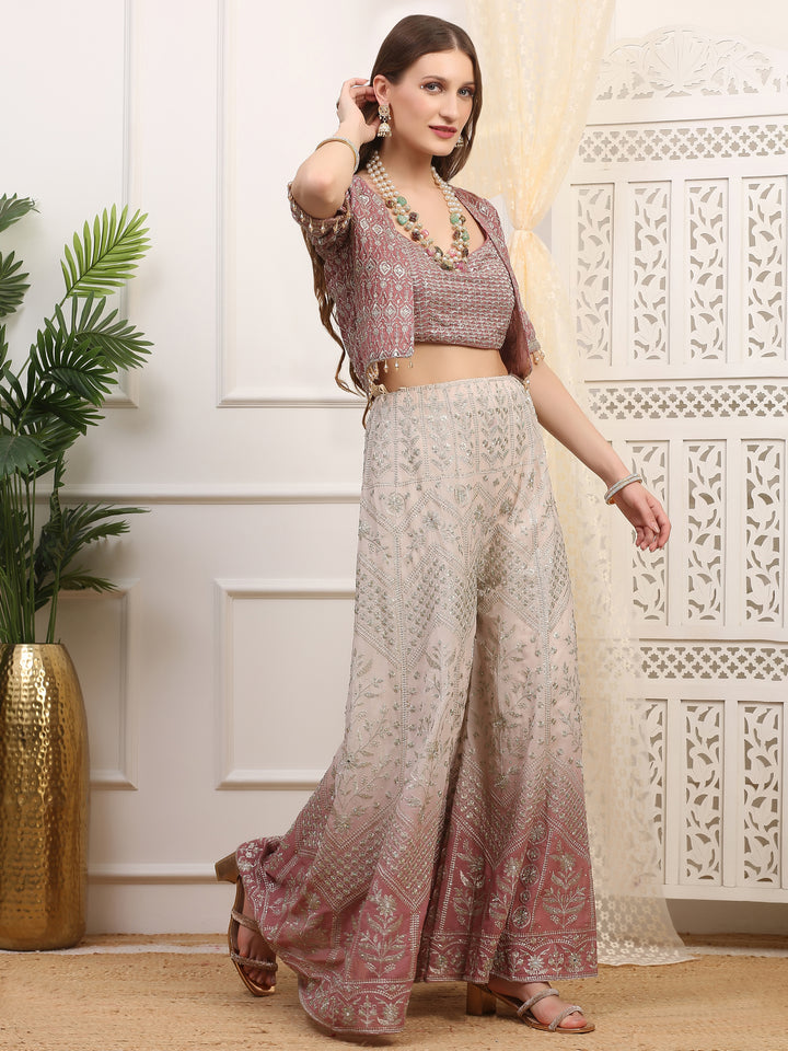 Beige and Onion Pink Palazzo