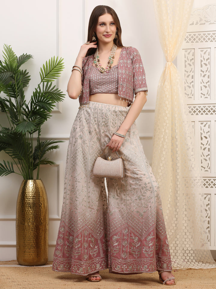 Beige and Onion Pink Palazzo