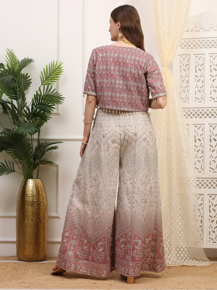 Beige and Onion Pink Palazzo