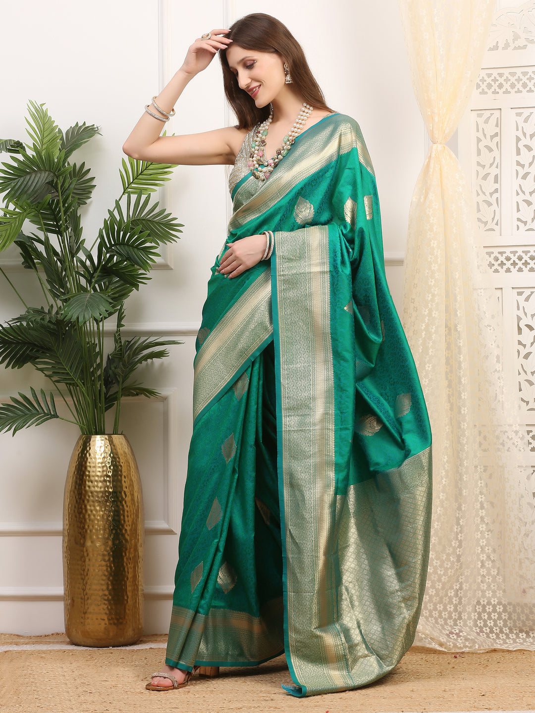 Emerald Green Silk Saree