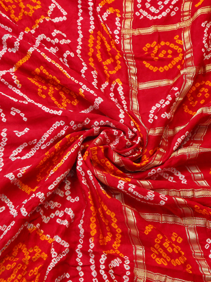 Red Gharchola Gajji Silk Saree