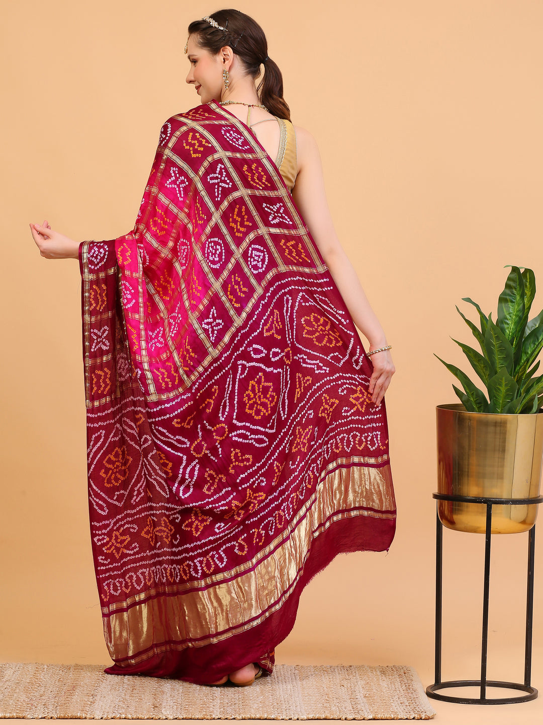 Magenta & Pink Gharchola Saree