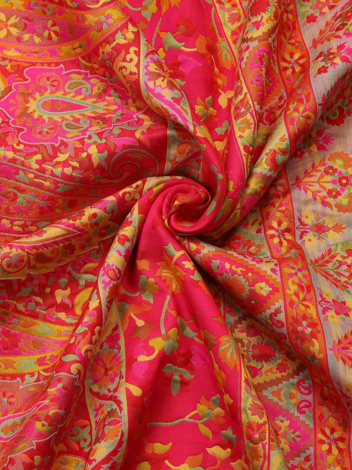 Mint Green Kashmiri Organza Saree