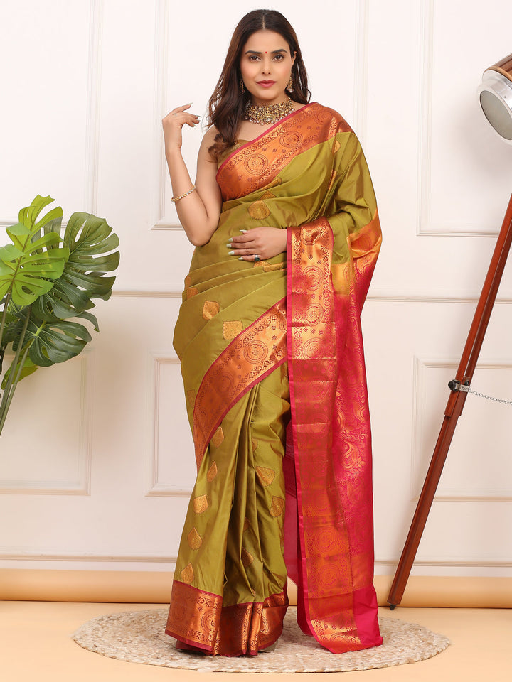 Mehendi Green Kanjivaram Saree